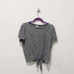 A New Day cropped stripe tie-waist top